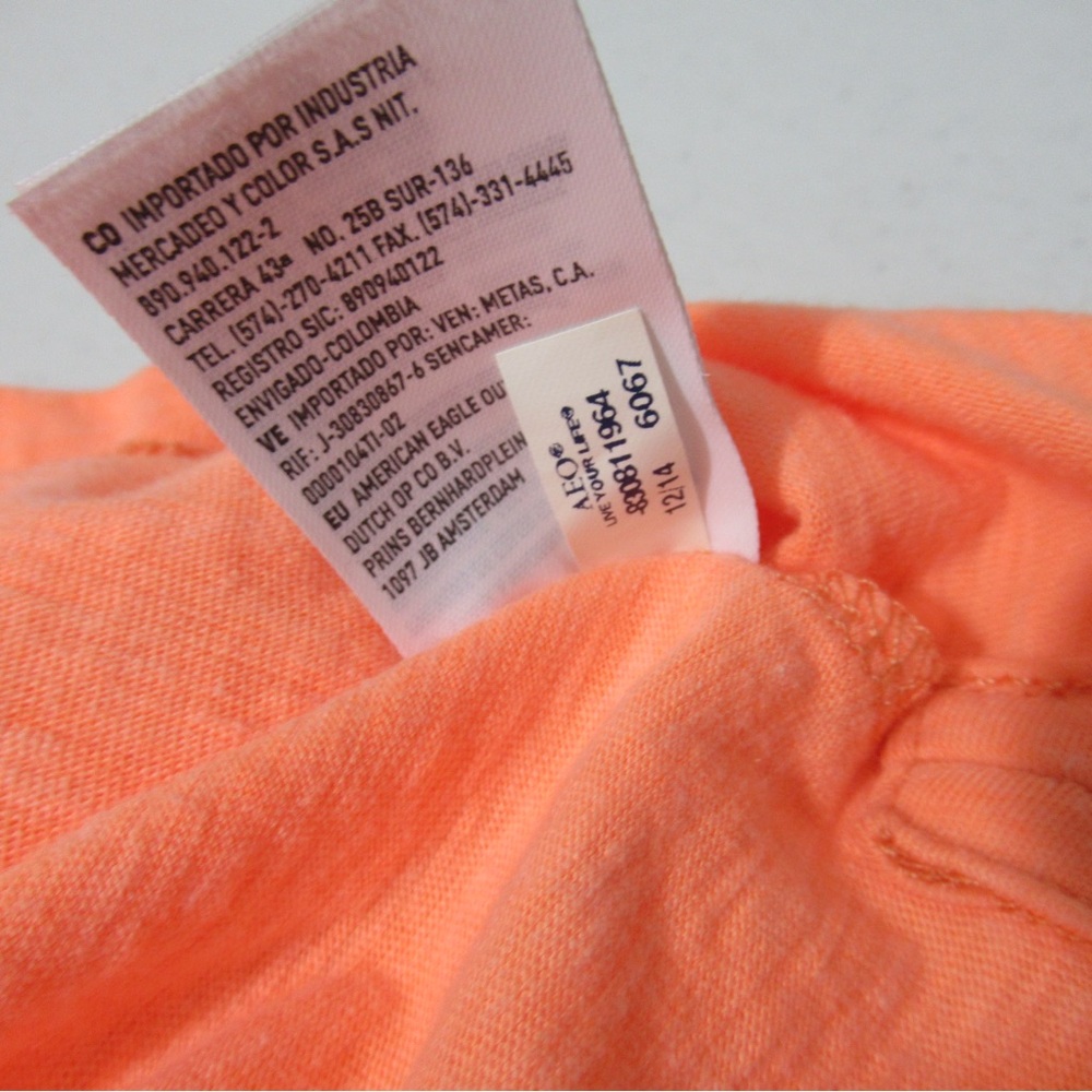 American Eagle Bright Orange Polo Shirt Size Large - Picture 10 of 12